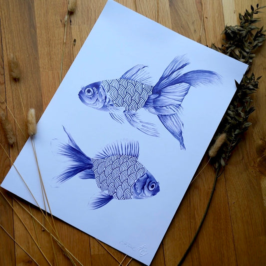 Fishes print - A3